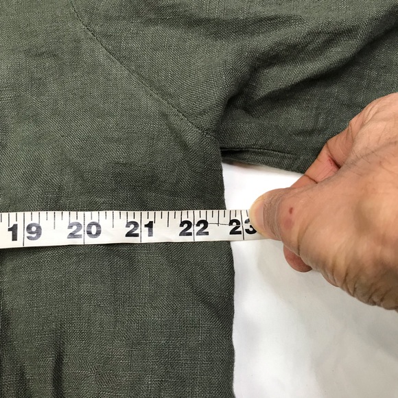 Brand New Puro Lino Women's  Blouse Top Green Size 2X Made in Italy A041221 - Picture 5 of 6